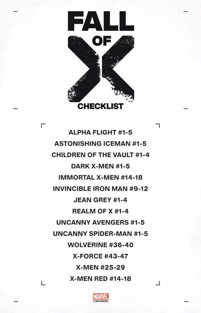 Fall of X Checklist