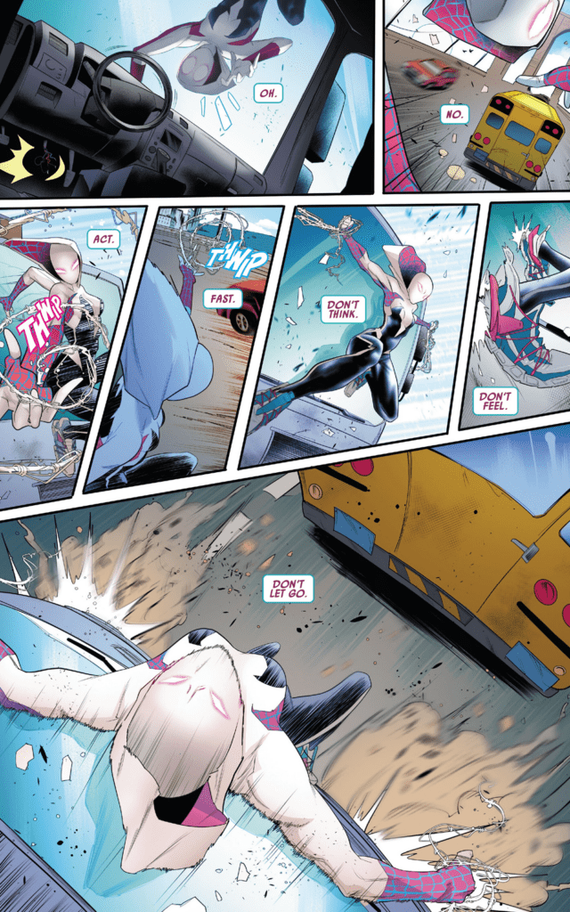 Spider-Gwen: Ghost Spider #1 (2024) Stopping Bus